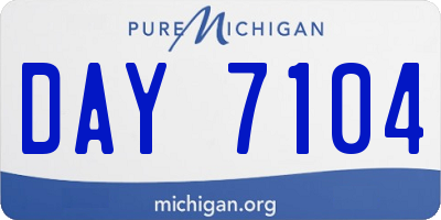 MI license plate DAY7104