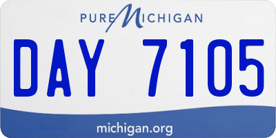 MI license plate DAY7105