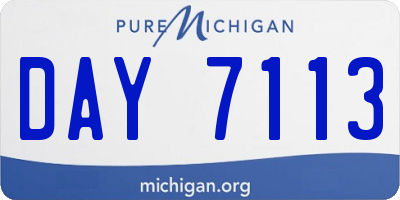 MI license plate DAY7113