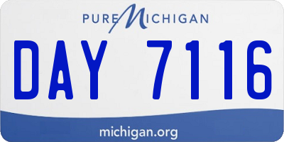 MI license plate DAY7116
