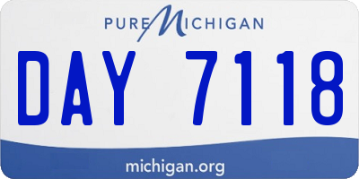 MI license plate DAY7118