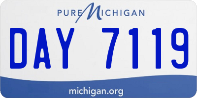 MI license plate DAY7119