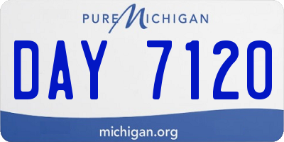 MI license plate DAY7120