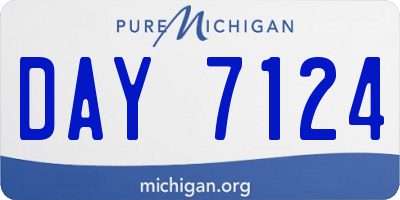 MI license plate DAY7124