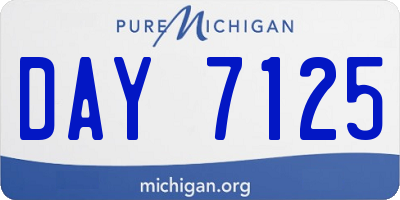 MI license plate DAY7125