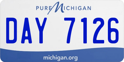 MI license plate DAY7126