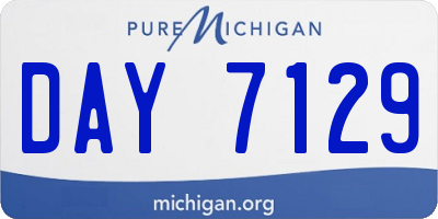 MI license plate DAY7129