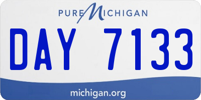 MI license plate DAY7133