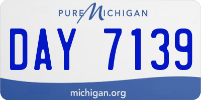 MI license plate DAY7139