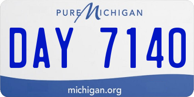 MI license plate DAY7140