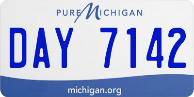 MI license plate DAY7142