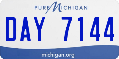 MI license plate DAY7144