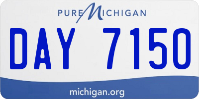 MI license plate DAY7150