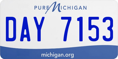 MI license plate DAY7153