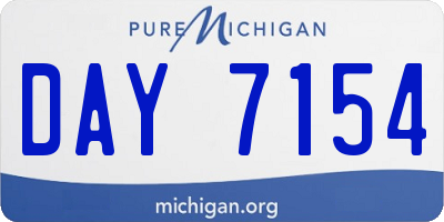 MI license plate DAY7154