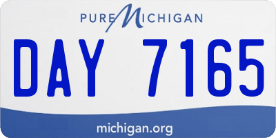 MI license plate DAY7165