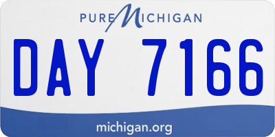 MI license plate DAY7166