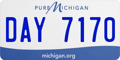 MI license plate DAY7170