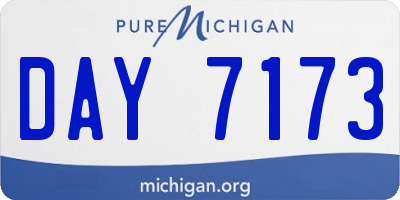 MI license plate DAY7173