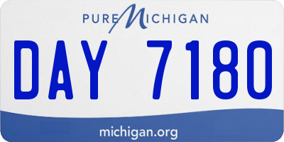 MI license plate DAY7180