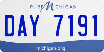 MI license plate DAY7191