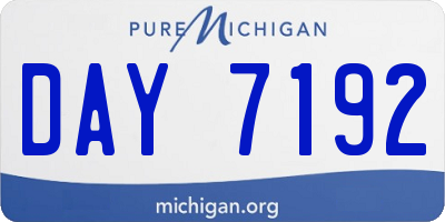 MI license plate DAY7192