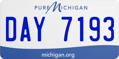 MI license plate DAY7193
