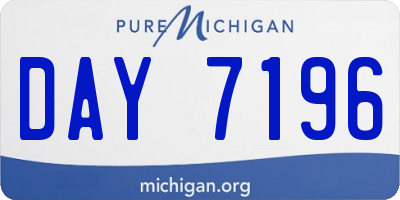 MI license plate DAY7196
