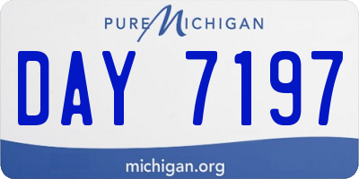 MI license plate DAY7197