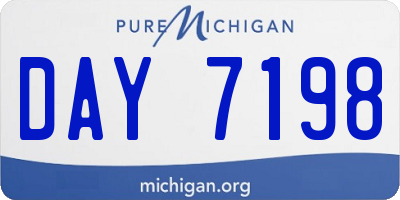 MI license plate DAY7198