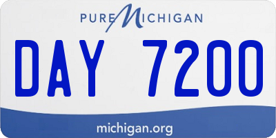 MI license plate DAY7200