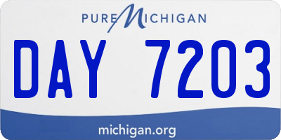 MI license plate DAY7203
