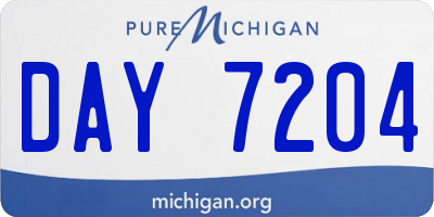 MI license plate DAY7204
