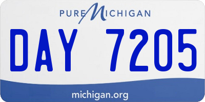 MI license plate DAY7205