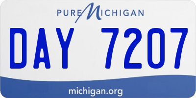 MI license plate DAY7207