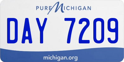 MI license plate DAY7209