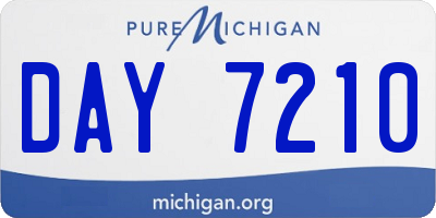 MI license plate DAY7210