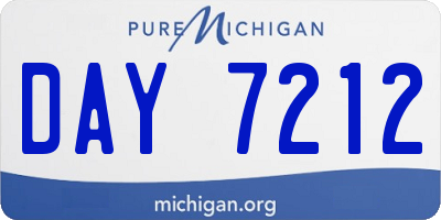 MI license plate DAY7212