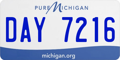 MI license plate DAY7216