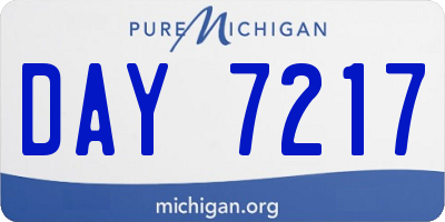 MI license plate DAY7217