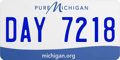 MI license plate DAY7218