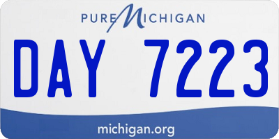 MI license plate DAY7223