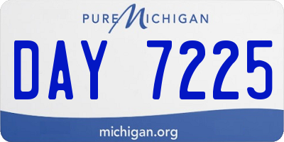 MI license plate DAY7225