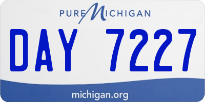 MI license plate DAY7227