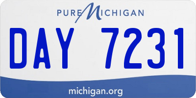 MI license plate DAY7231