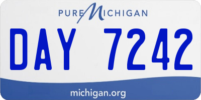 MI license plate DAY7242