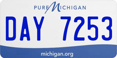 MI license plate DAY7253