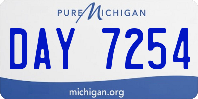 MI license plate DAY7254