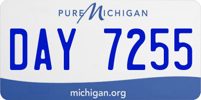 MI license plate DAY7255