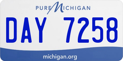 MI license plate DAY7258